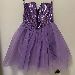 Betsey Johnson Purple Strapless Sweetheart Dress